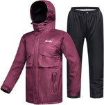 ILM Motorcycle Rain Suit front view showing jacket and pants