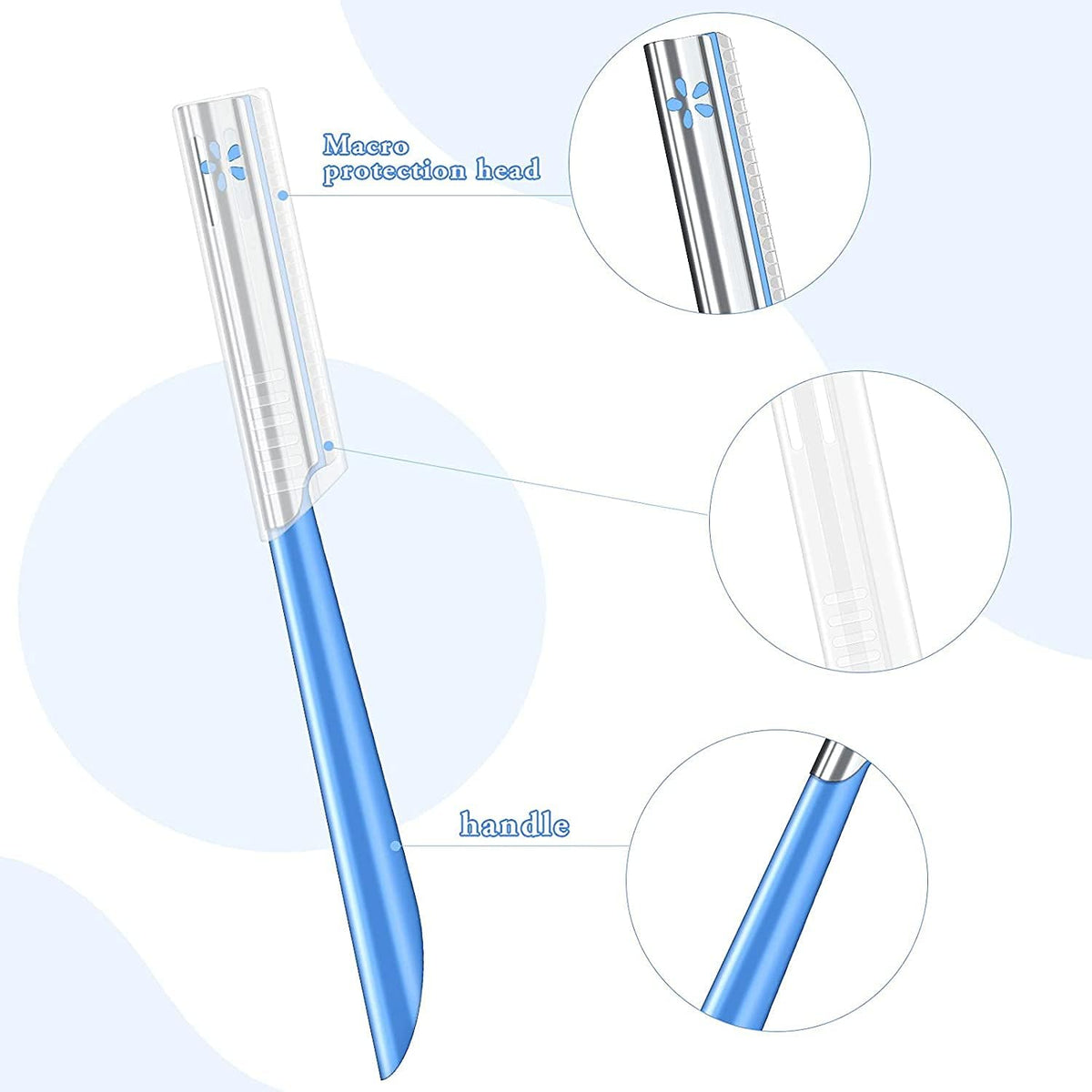 NANAN peach fuzz trimmer angled for facial hair removal