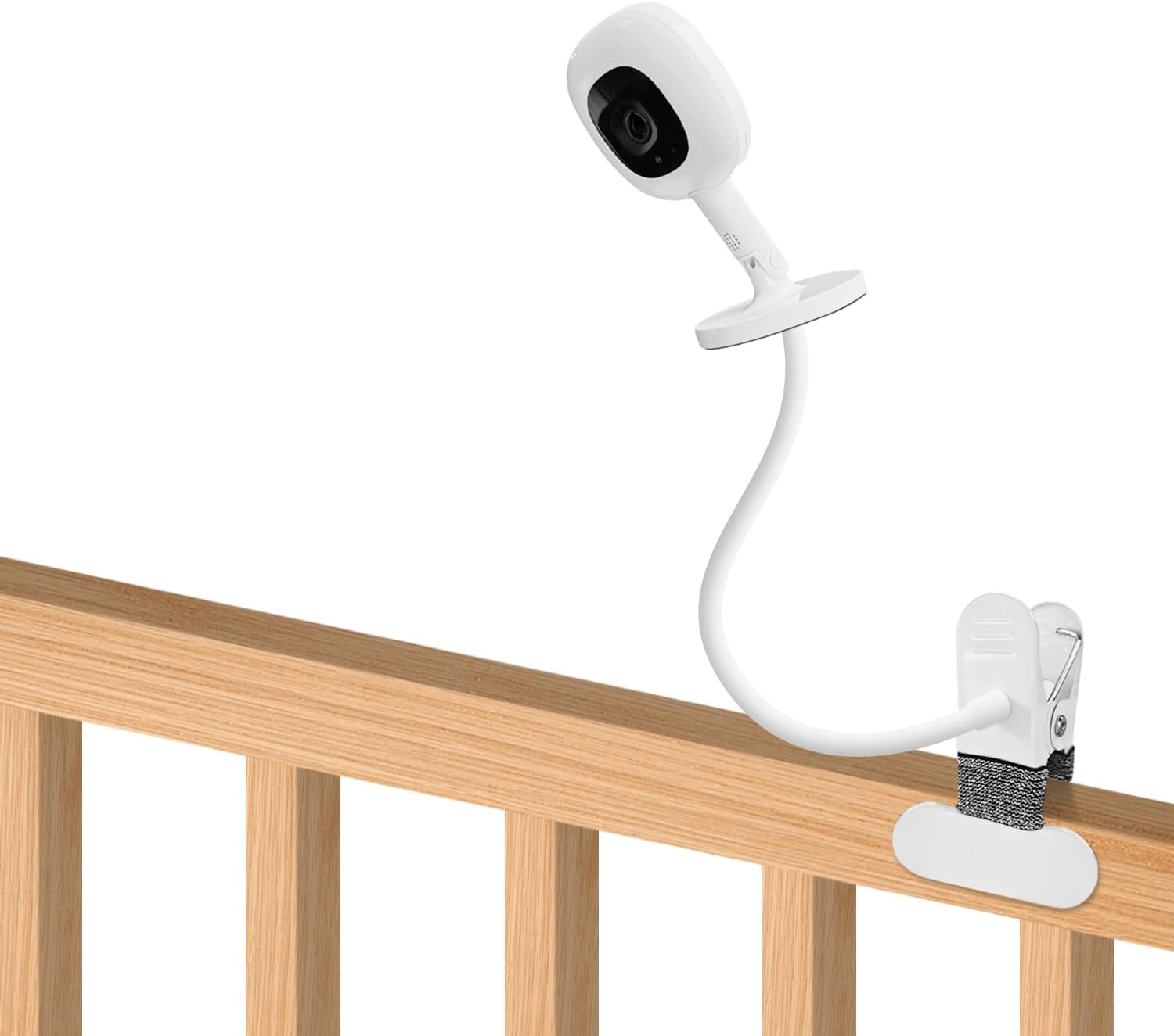 Aisvan baby monitor mount front view of flexible gooseneck arm.