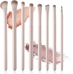 Z'OREYA professional eye shadow brushes set front view featuring eight premium pink makeup tools