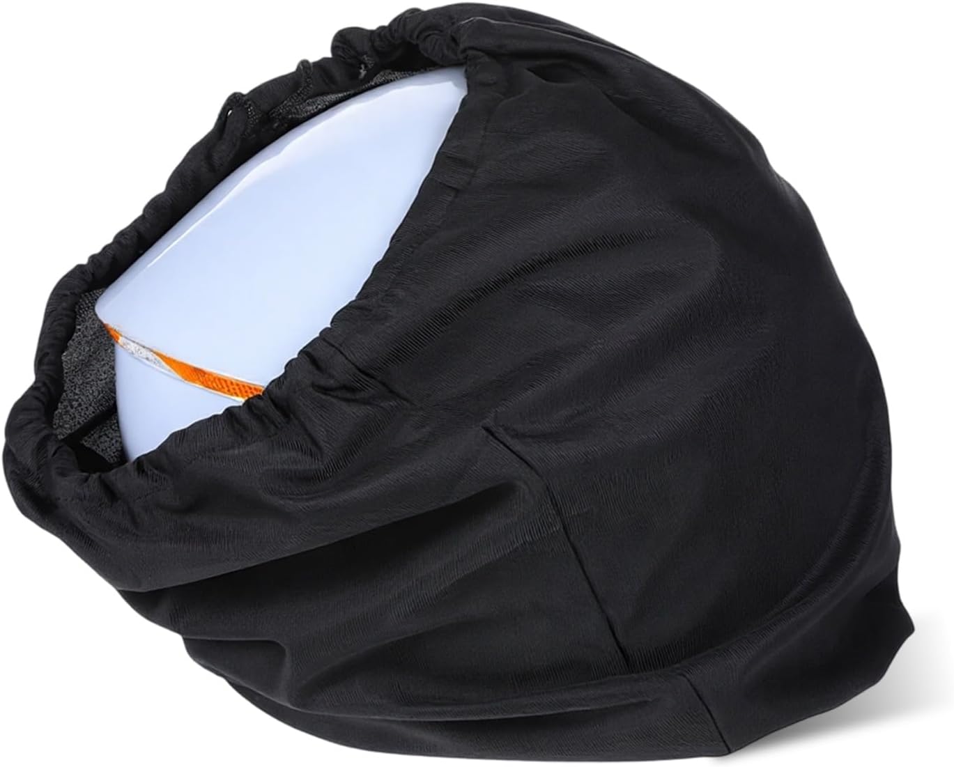 LXUEJIE helmet protection storage bag front view showing premium black polyester fabric and dual drawstring closure system