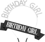 Women's Glitter Birthday Sash and Tiara Set - Sliver and White Rhinestone Headband, Crowns, and Happy Birthday Decorations - Image 15