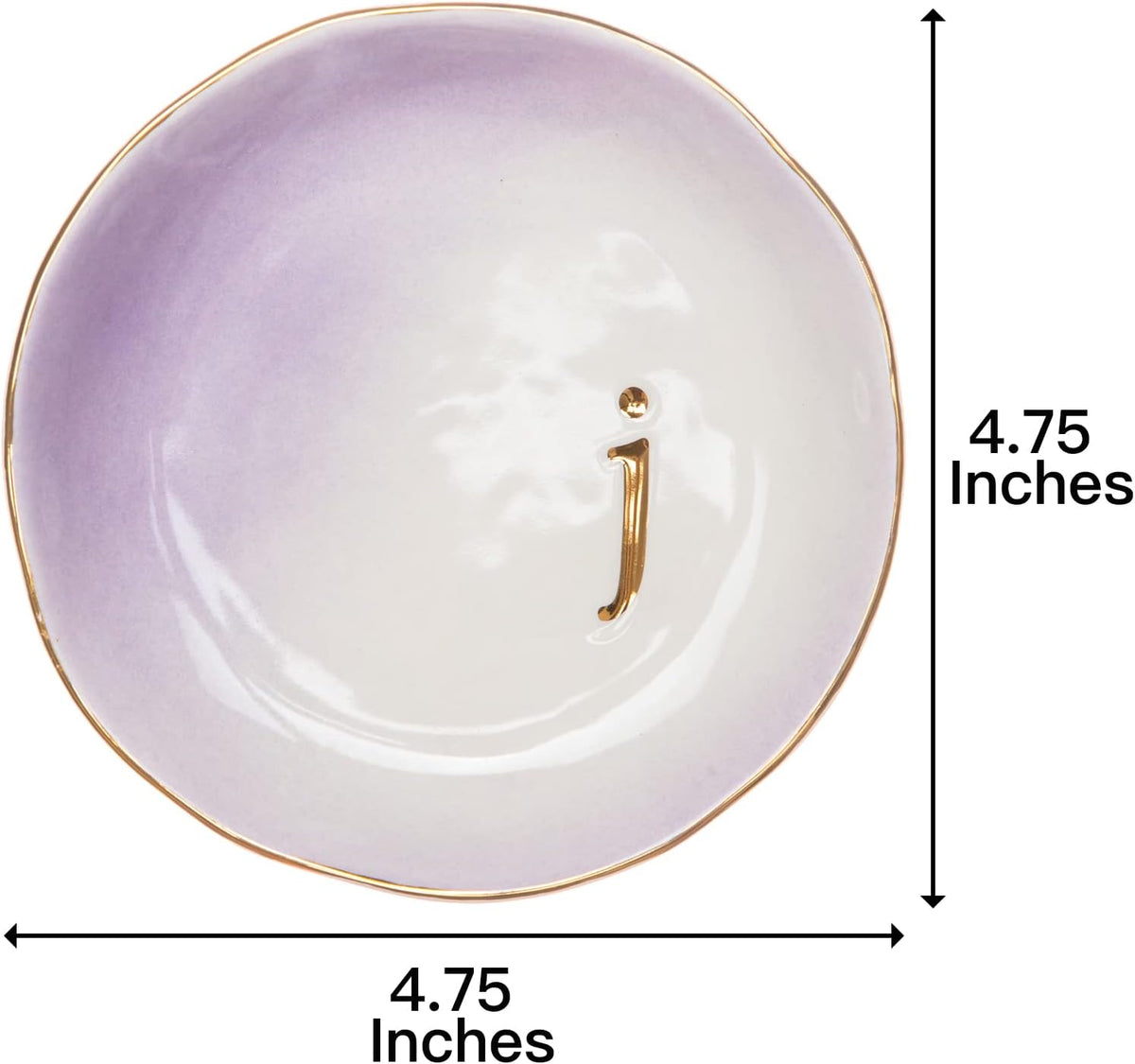 Collective Home monogram trinket dish top angle