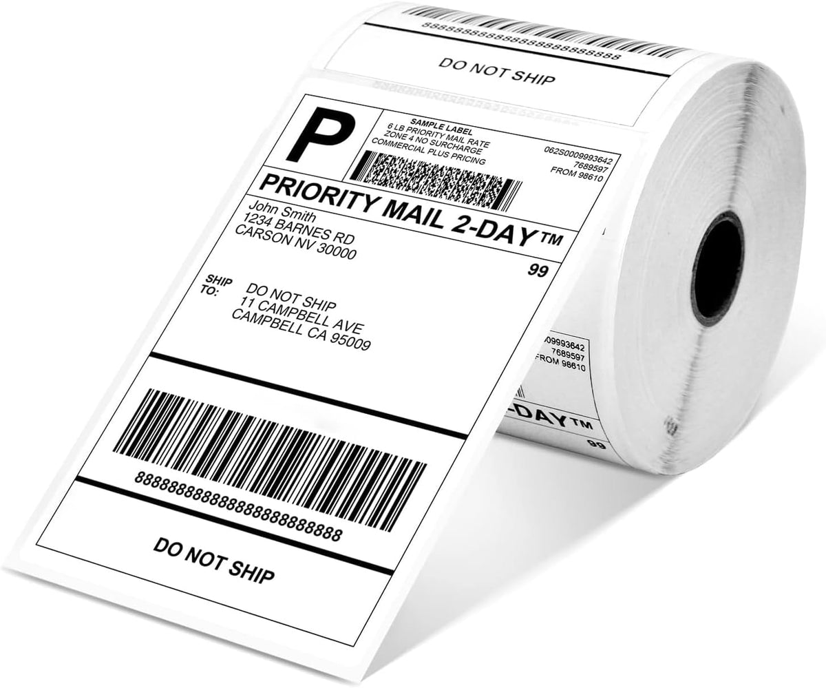 Omezizy 4x6 thermal labels front view roll packaging