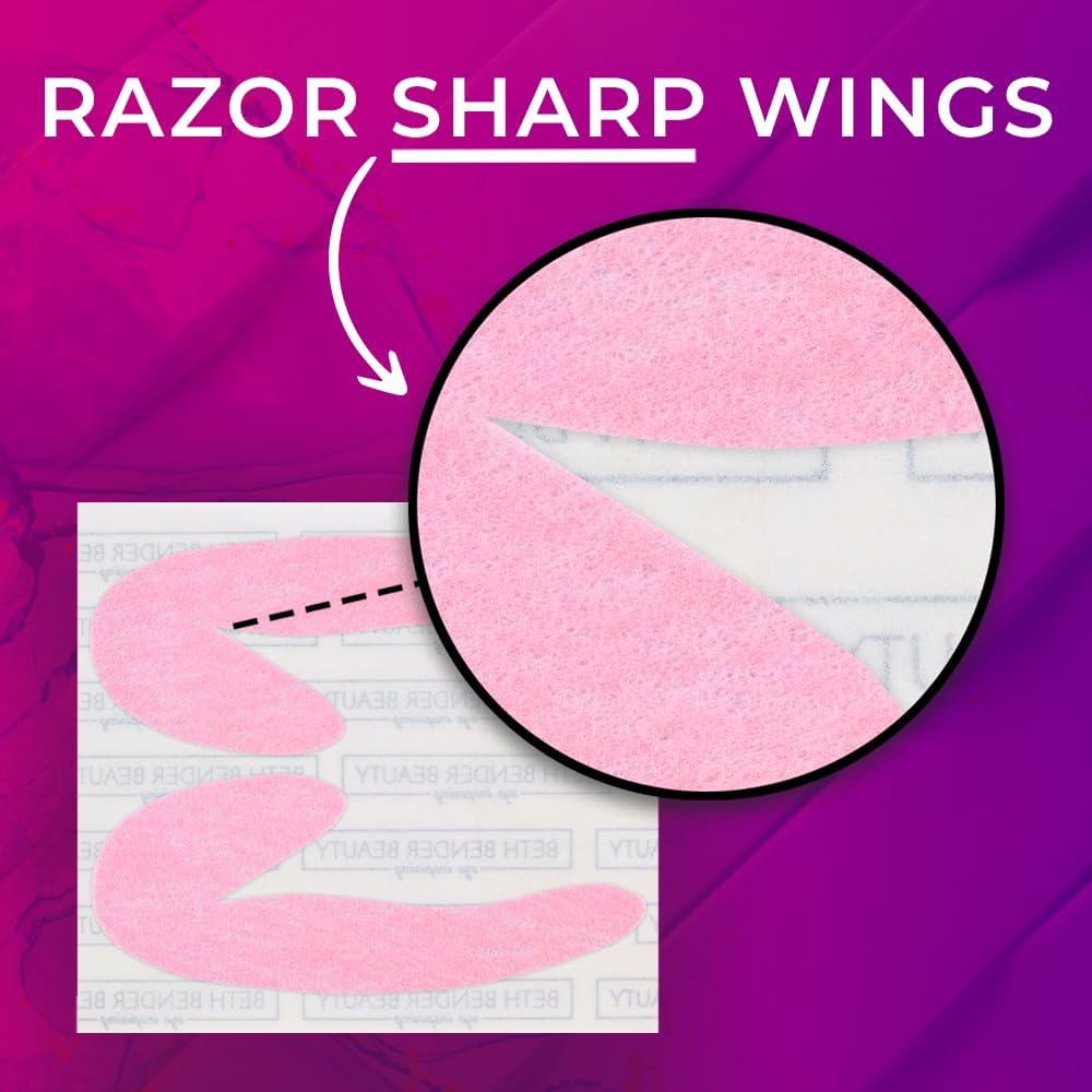 Flexible silicone eyeliner stencil close up view