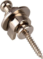 Chrome round head guitar strap locks set of two