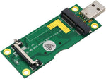SuperPlus Mini PCI-E to USB adapter front view with SIM card slot