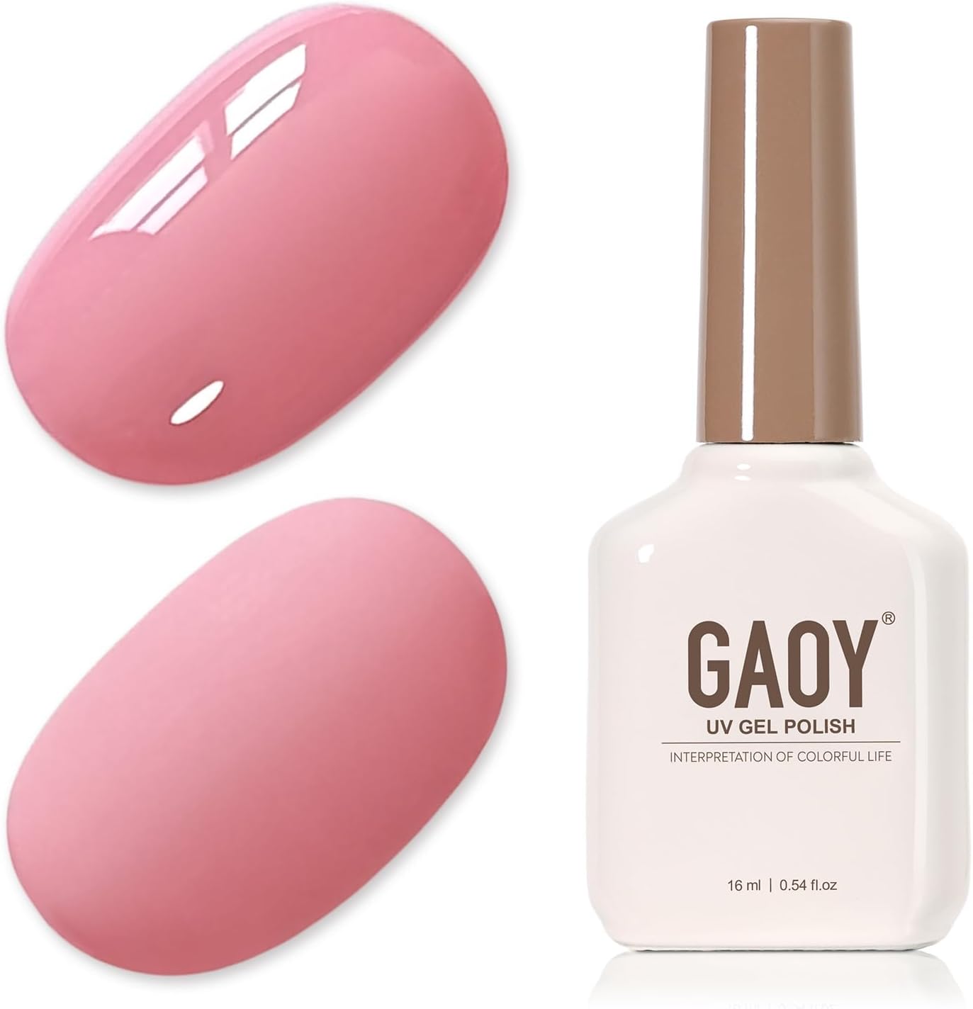 GAOY Pink Gel Nail Polish, 16ml Soak Off Gel Polish, UV Light Cure for Nail Art DIY Manicure at Home, 2015 Cherry Pink - Image 1