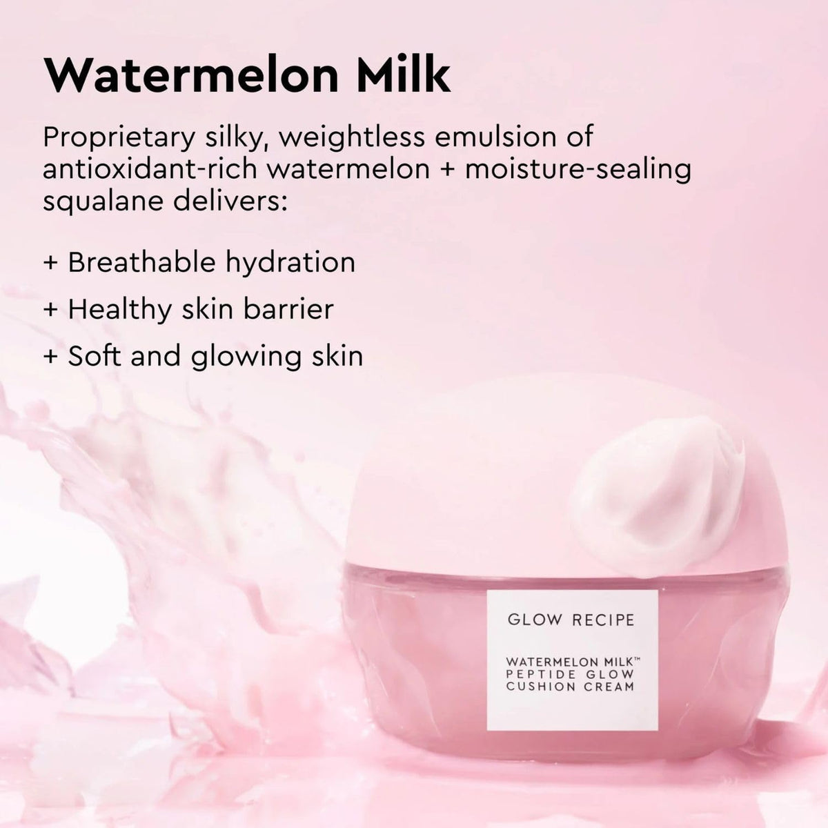 Authentic Glow Recipe fifty milliliter face cream container showing text details of the peptide and ceramide formula