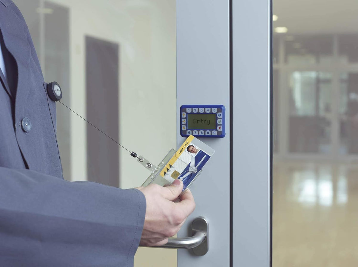 Durable badge holders showing the reverse side thumb slot for easy card removal.