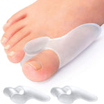 Promifun Bunion Cushion Protector front view showing clear gel shield and toe separator.