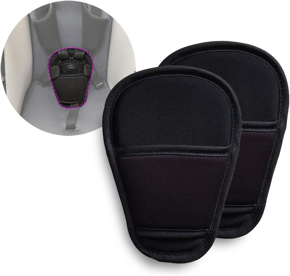 Babytravle 2 piece black stroller and car seat strap covers front view