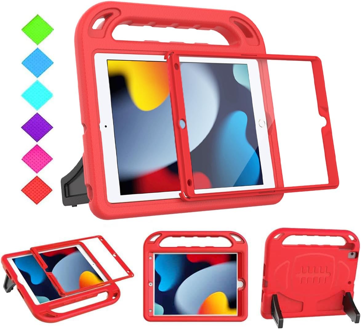 BMOUO Kids Case for iPad 9th/8th/7th Generation, Green | Built-in Screen Protector, Shockproof Handle Stand Kids iPad 10.2" Case 2021/2020/2019 - Image 9