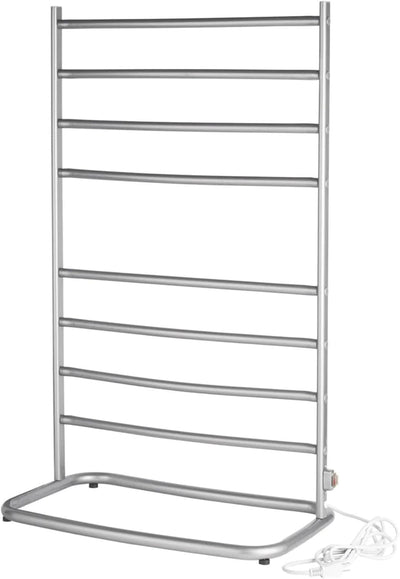 Warmrails Hyde Park Towel Warmer - Free-Standing Towel Warmer Rack for Drying Towels and Garments - 39-Inch Nickel Finish Frame with 8 Bars - Model WHS - Image 1