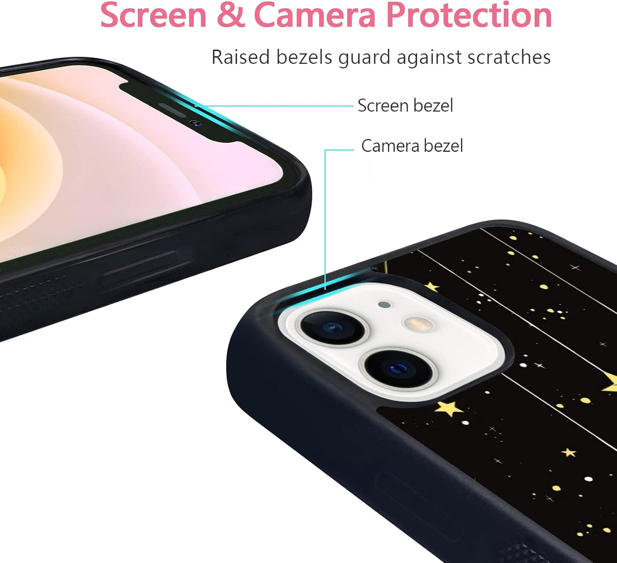 Onemiliayears Black Cute Cat iPhone 12 Cover corner drop protection