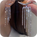 Rhinestone Earrings for Women Crystal Chandelier Dangle Statement Jewelry Elegant Bridesmaid Dress Outfit Evening Party Costume Accessory Birthday Gift - Image 9