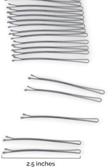 Heliums 2.5 inch extra long gray hair pins close up