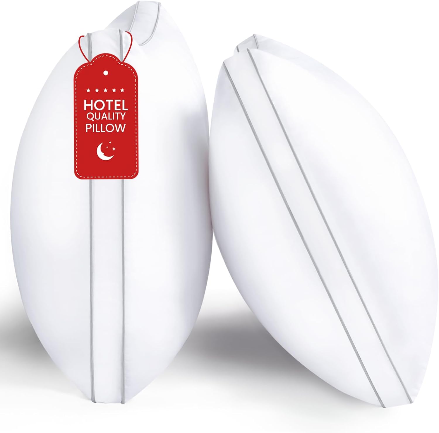 Roumea king size gusseted bed pillows set of 2 front view