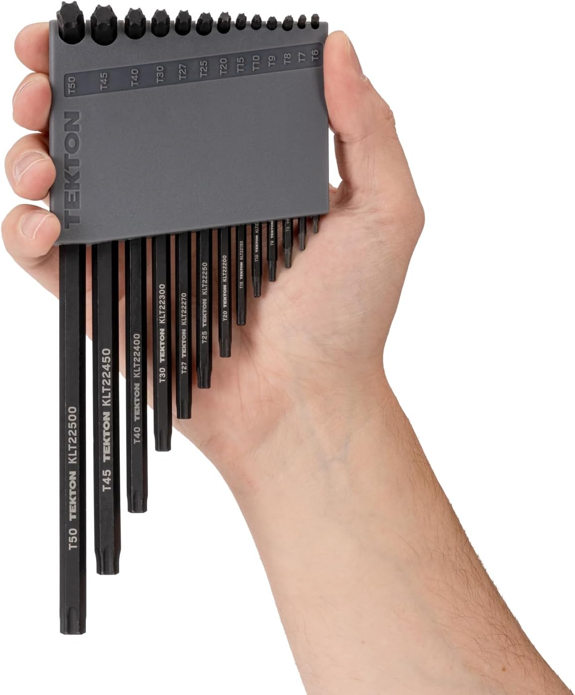 TEKTON star wrench set highlighting laser and stamped markings