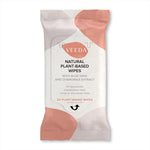 Veeda Plant-Based Feminine Wipes 20 count pack front view.
