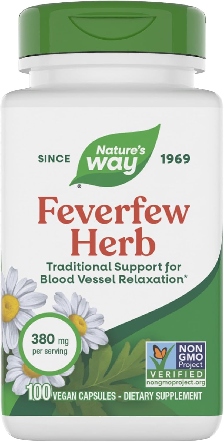 Nature's Way Feverfew Herb, 380 mg per Serving, Vegan, 180 Count | Traditional Support for Blood Vessel Relaxation*; Non-GMO Project Verified, Vegan Herbal Supplement - Image 11
