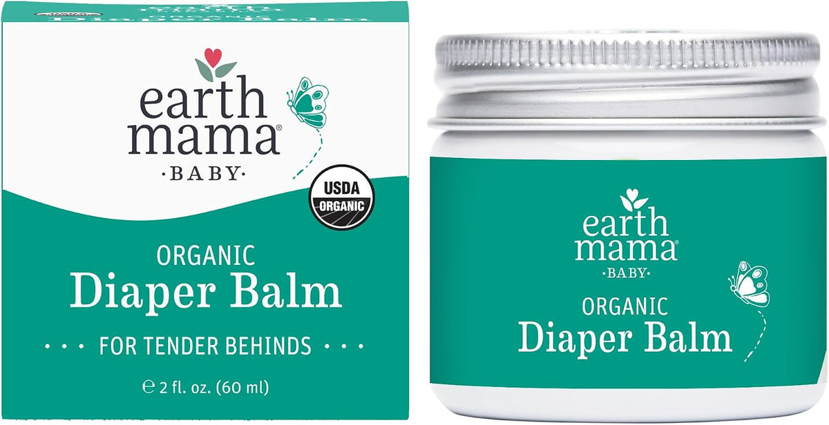 Earth Mama organic diaper balm jar front view