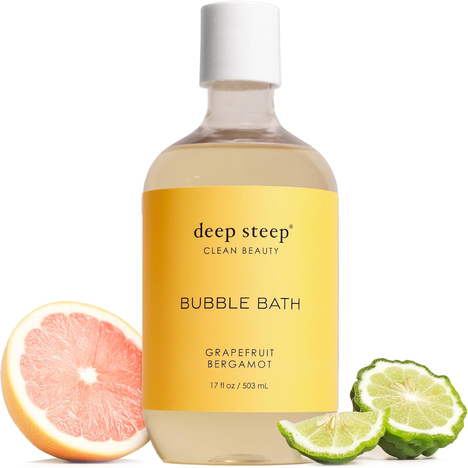 Deep Steep Grapefruit Bergamot Bubble Bath front view bottle