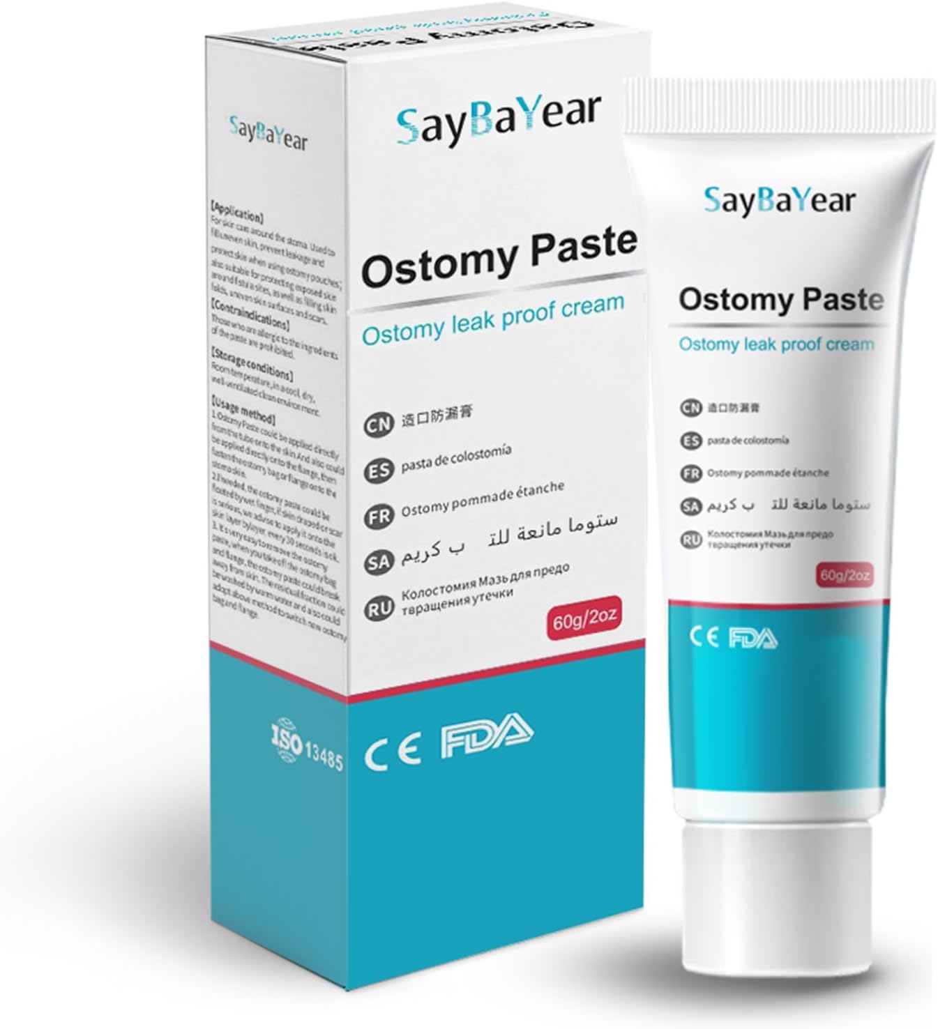 Ostomy Barrier Paste - 2 oz Tube for Leak Prevention, Alcohol-Free Stoma Filling Paste Creates a Protective Seal Around Stoma, Secure Ostomy Supplies for Sensitive Skin - Image 1