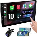 Haudio 10.1 inch double din car stereo front view touch screen