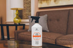 TriNova carpet stain guard liquid repelling demonstration on fabric