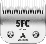 Andis 72615 professional dog grooming blade back view illustrating universal fit mechanism.