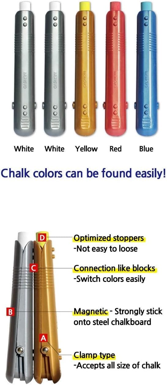 Mungyo pastel holder set displayed alongside chalk sticks highlighting the pocket clip