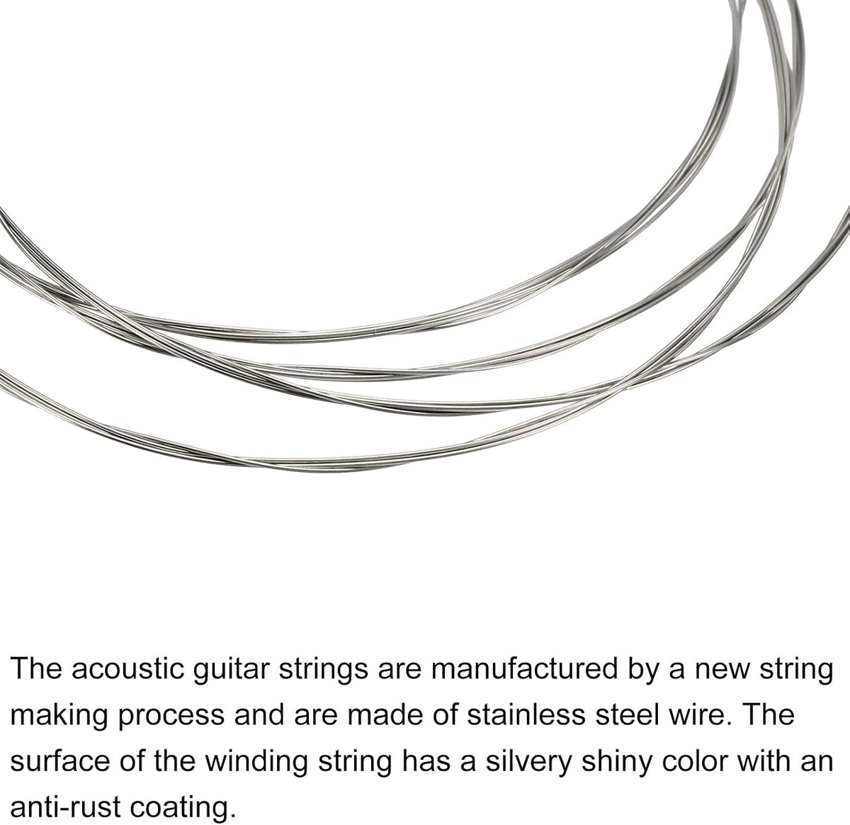 Meccanixity acoustic guitar strings displayed with anti-rust coating.