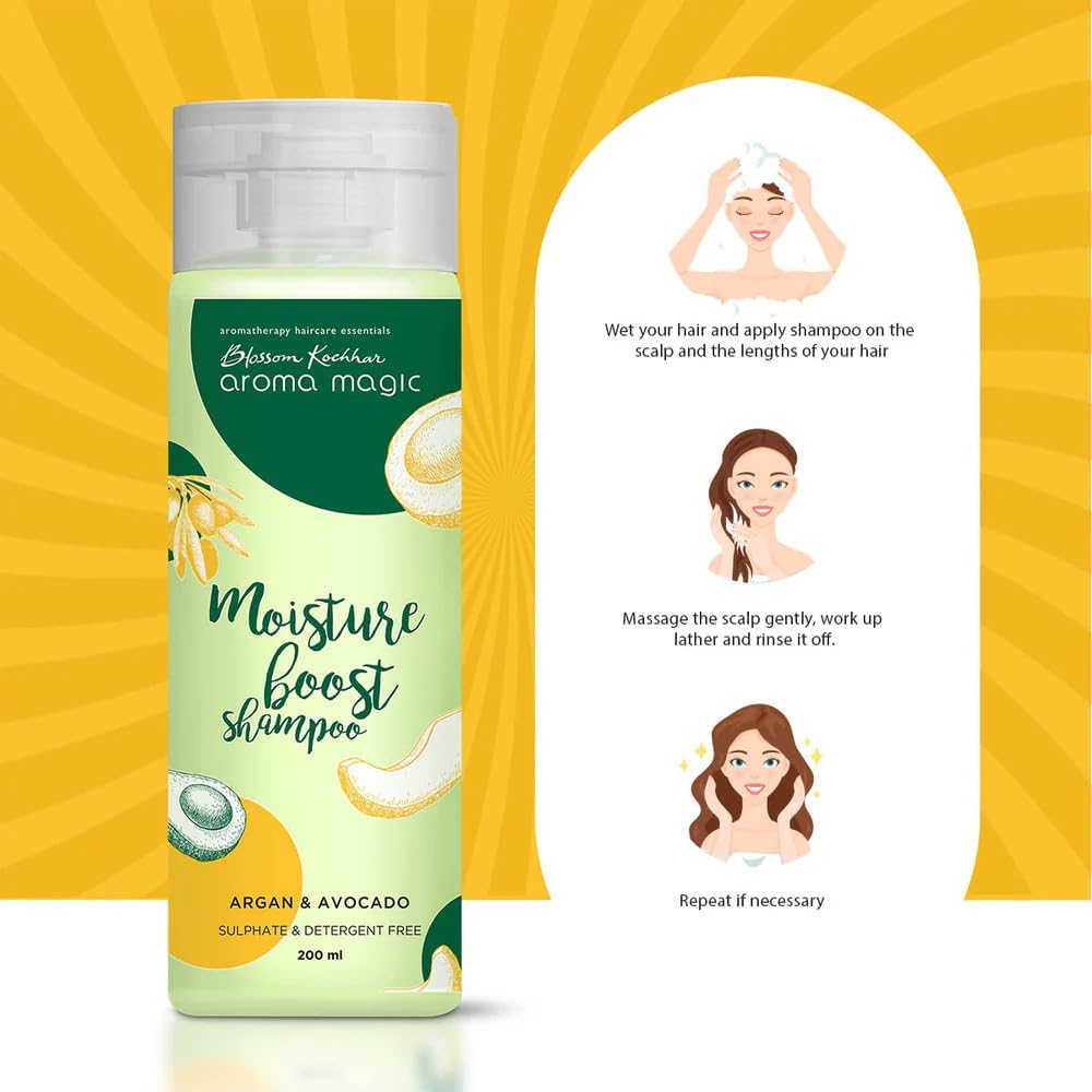 Aroma Magic moisture boost shampoo application demonstration