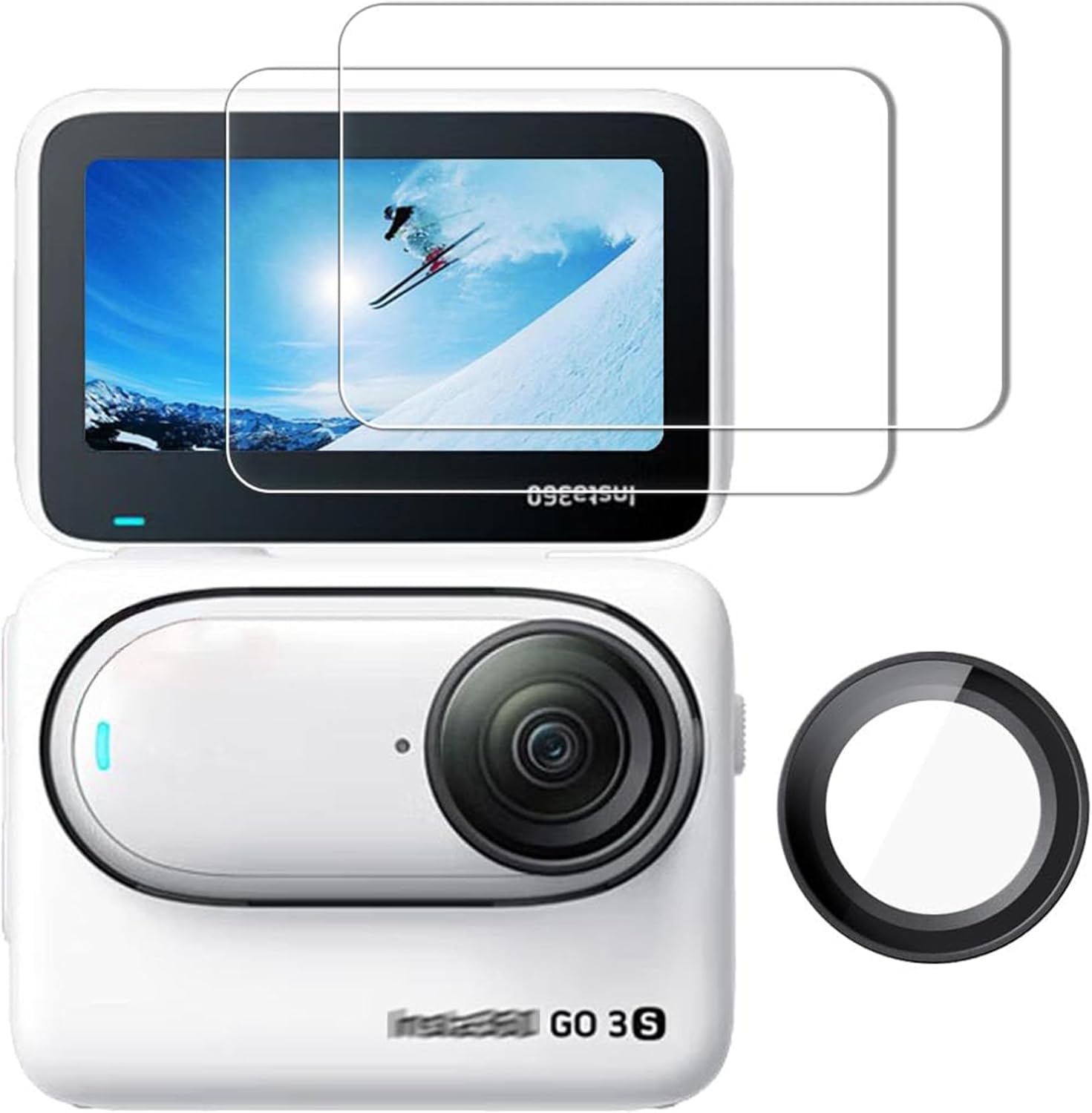 IDaPro Insta360 GO 3S screen protector kit showing front view package contents