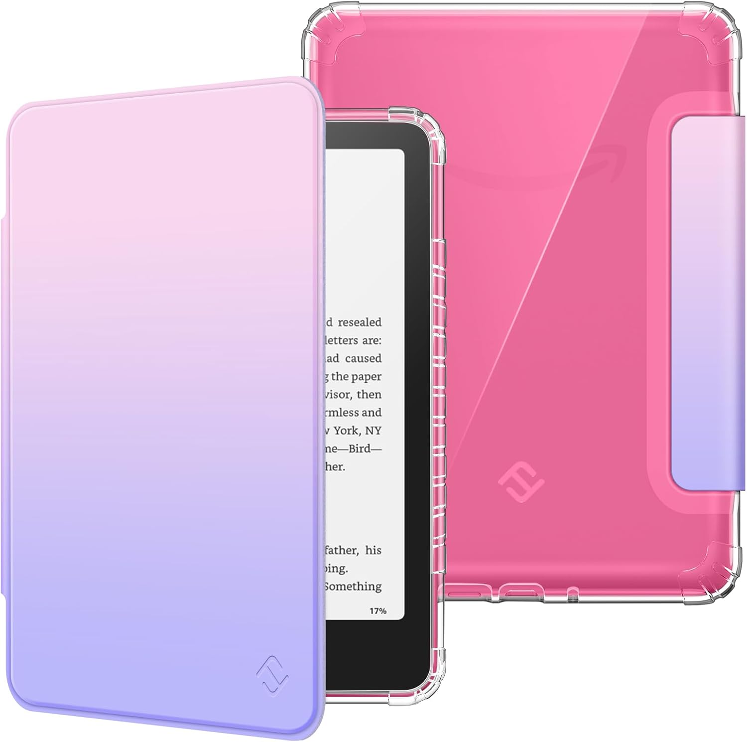 Fintie Kindle Paperwhite 12th Gen case front view with fantasy ombre design