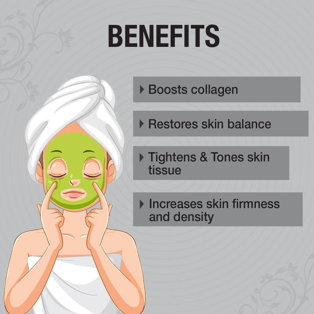 Raaga Professional Platinum Facial Kit back label detailing usage instructions and weight.
