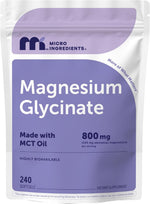 Micro Ingredients magnesium glycinate 800mg softgels front view pouch packaging