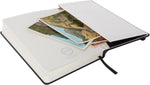 C.R. Gibson black bonded leather journal ribbon marker detail