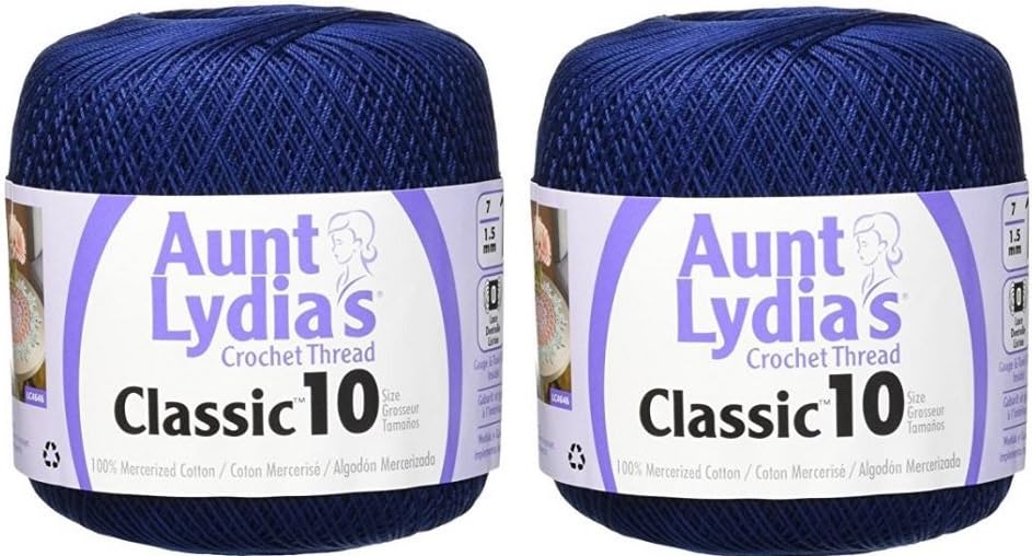 Aunt Lydia's crochet thread navy front view