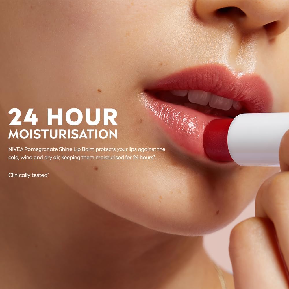 Nivea pomegranate lip balm side profile