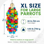 Zephyriel heavy duty bird foraging toy showing stainless steel chain