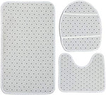 Complete packaging layout of the four piece alternative bathroom decoration kit showcasing all textile elements together.