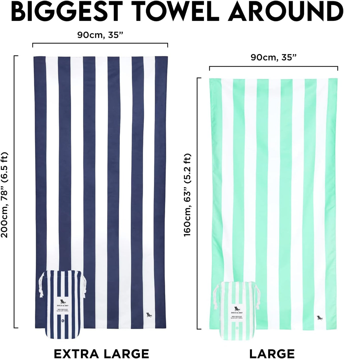 Dock And Bay cabana charcoal towel spread out