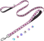 Reflective 6ft Dog Leash with Two Padded Handles, Heavy Duty Strong Nylon Pet Leash with Soft Neoprene Handle for Small Medium Large Dogs, Colorful Geometric - Image 12
