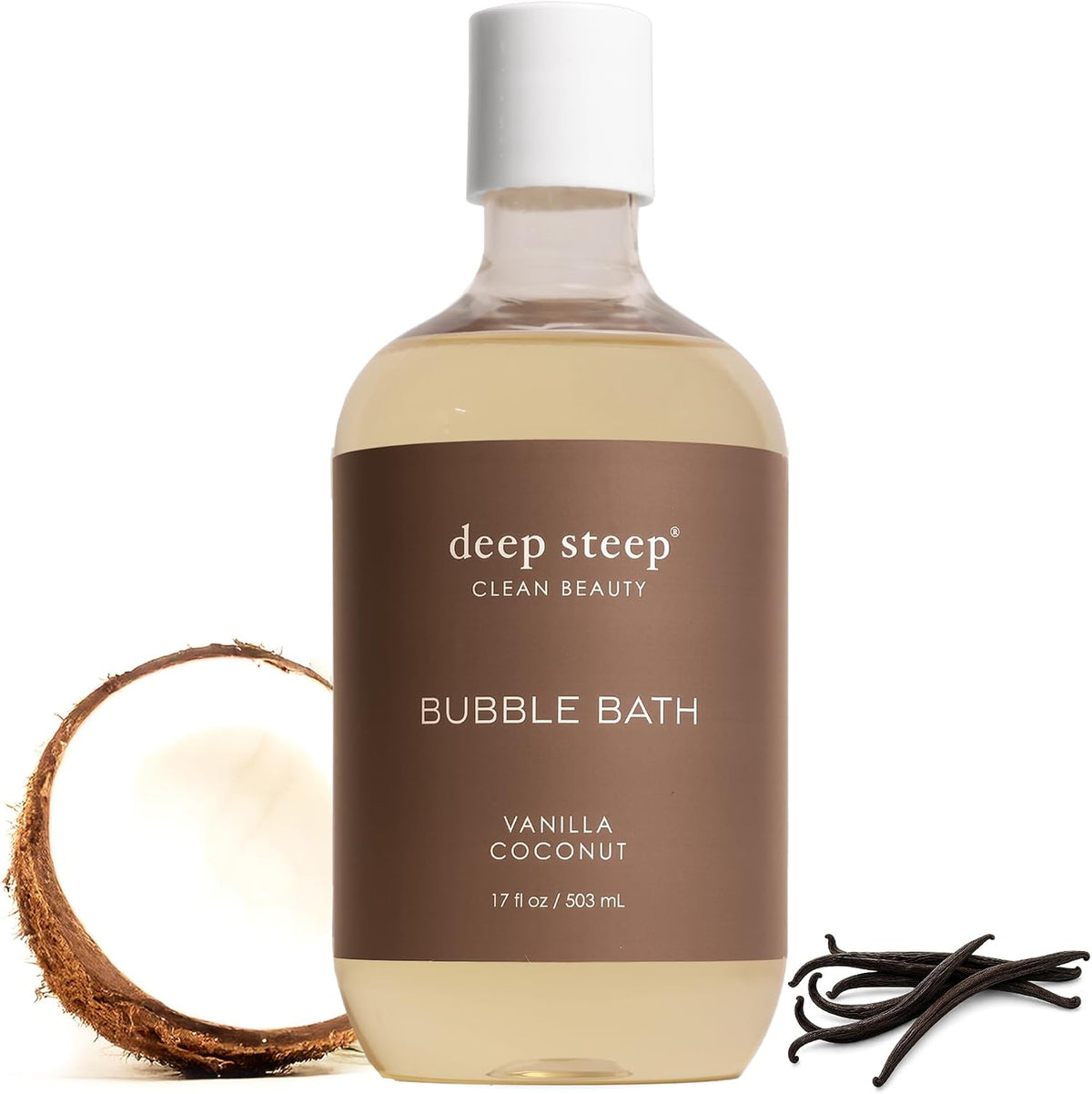 Deep Steep Vanilla Coconut Bubble Bath bottle front view
