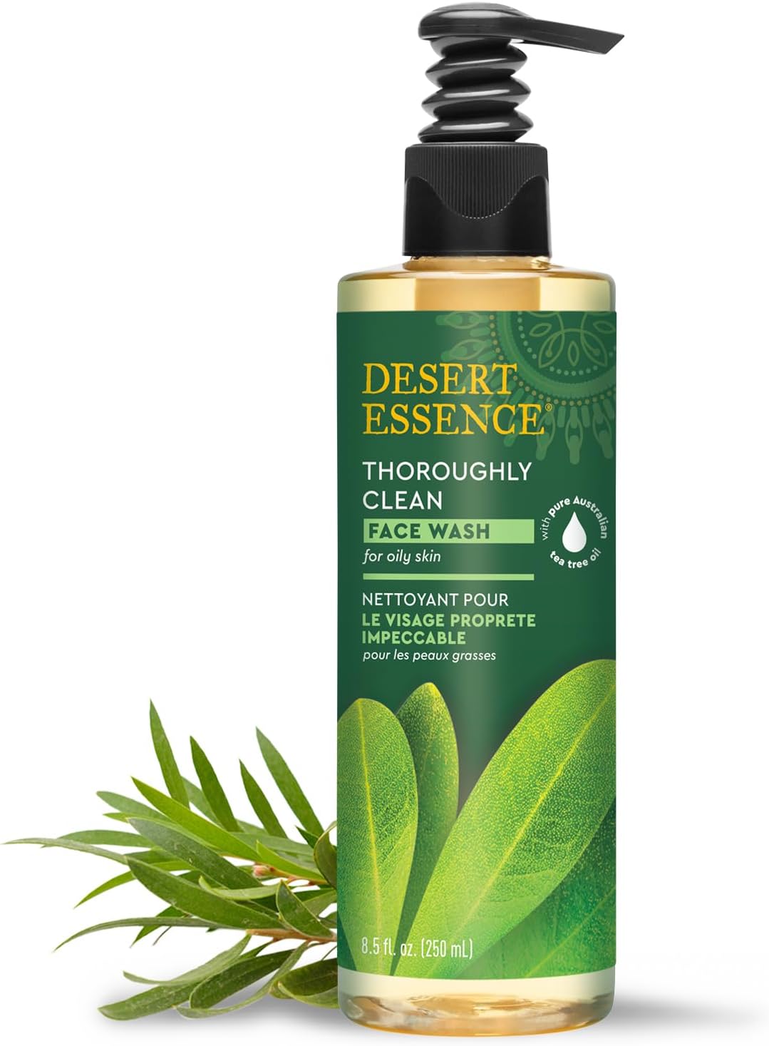 Desert Essence Thoroughly Clean Face Wash front view bottle