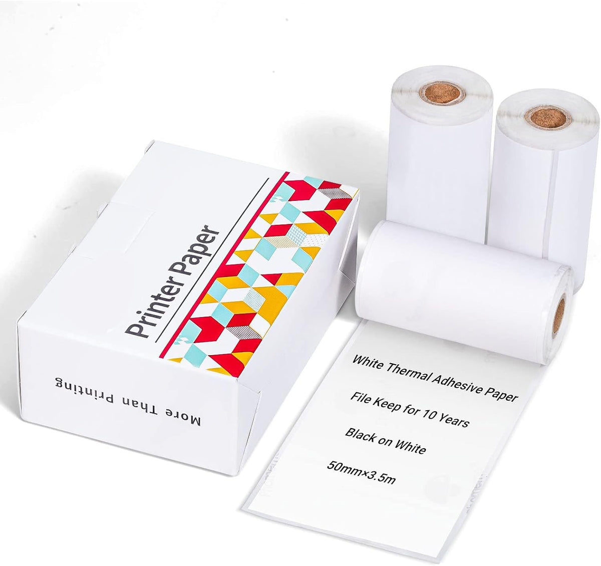 50mm T02 AHM2 D20 Mini Sticker Printer Paper 3Rolls Purple/Green/Orange | Thermal Sticker Paper, 20-Year Sticky Mini Printer Paper for Journal, Photos, Texts, Study Notes, for T02/M02X/M02L/Y02C/Q02 - Image 9