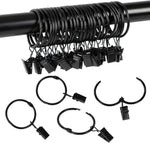 SPLF Zocang openable curtain rings with clips front view heavy duty black metal hangers for elegant home decor