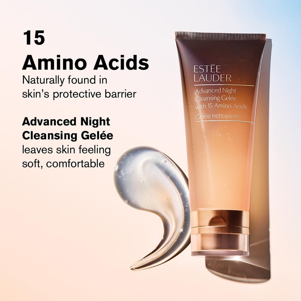 Estee Lauder 15 amino acids foaming face wash product label view.